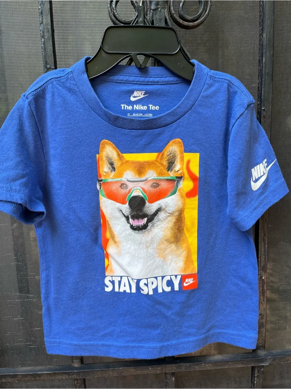 Nike Blue Stay Spicy Shiba Inu Graphic Tee